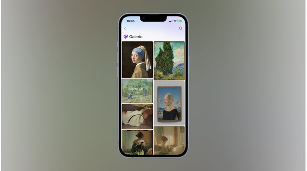 SwitchBot AI Art Frame App - Die Galerie bietet eine Auswahl frei verwendbarer Bilder im japanischen Stil.
