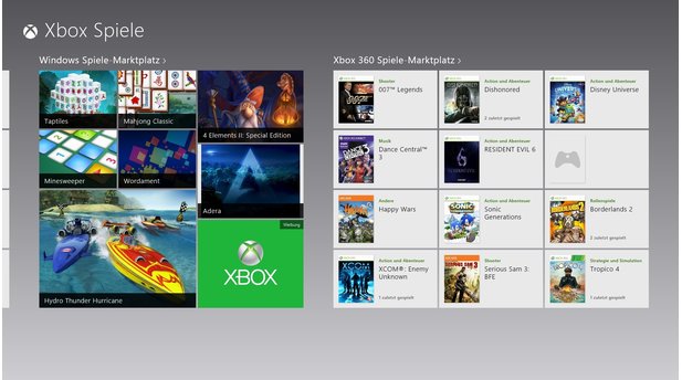 Xbox LiveMit Windows 8 führt Microsoft Games for Windows Live, den alten Spiele-Explorer und Xbox Live zusammen – auch auf dem PC gibt es nun nur noch Xbox Live. Hoffentlich geht damit eine bessere Pflege des Windows-Programms als bisher einher.