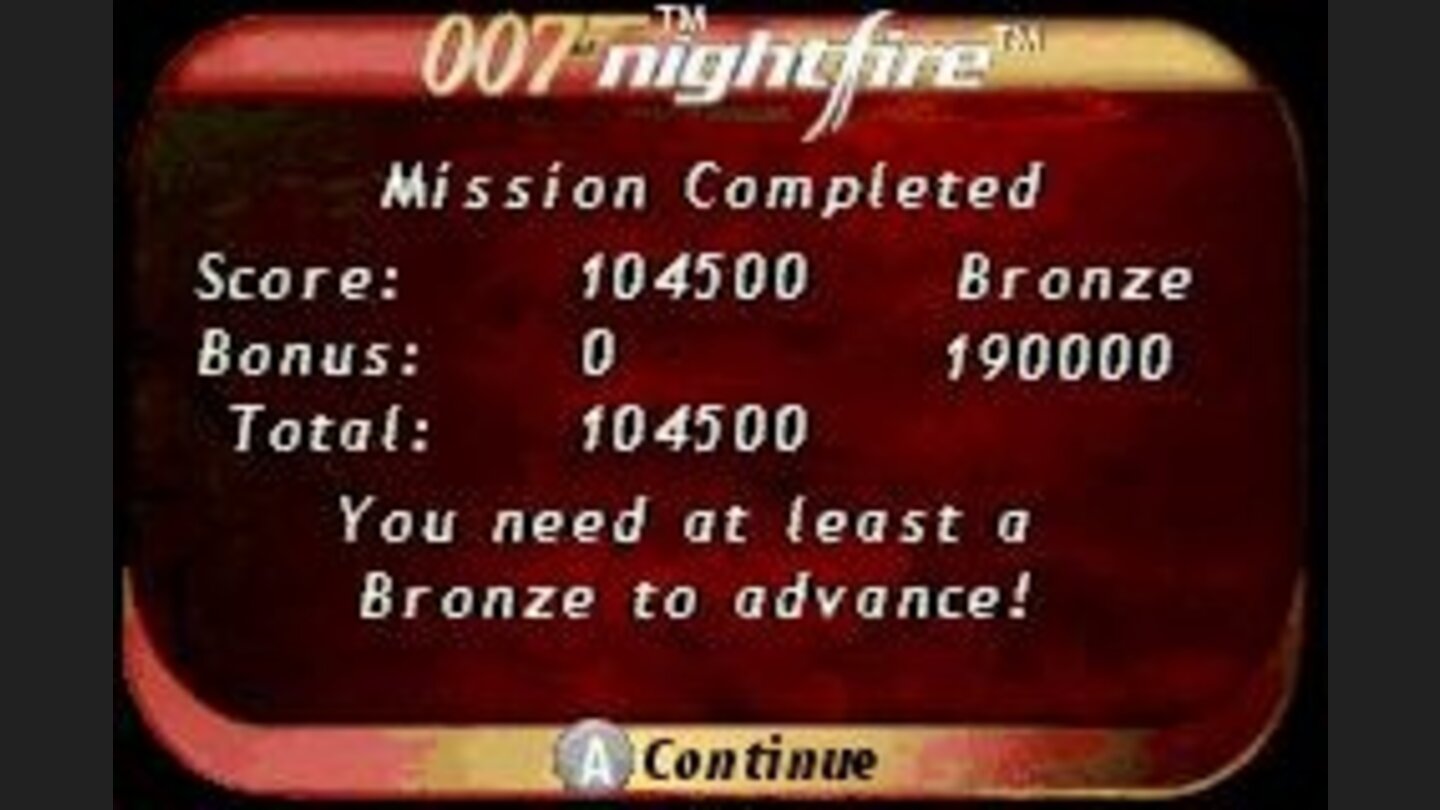 Mission finished! But if you not reached the necessary score...