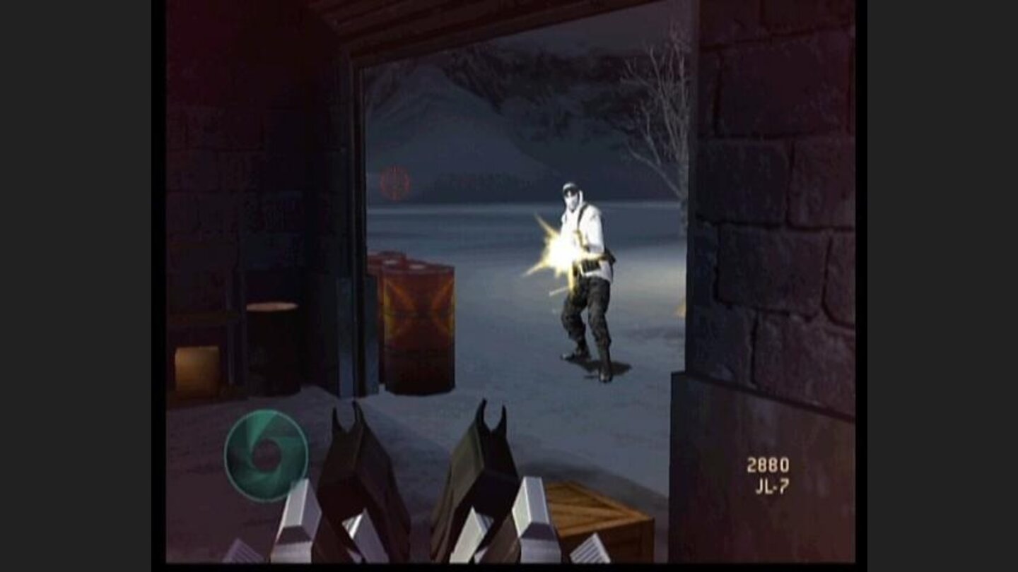 When you see a screen tilted with red patters that means youre shot, and theres no time to talk.