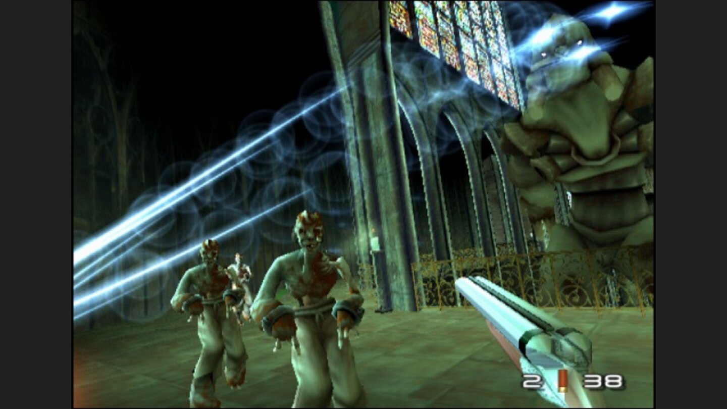 Geheimtipp: Time Splitters 2 (PS2, Xbox, GCN; 88%, GamePro 112002) Free Radical at it’s Best. Im genialen Nachfolger von Time Splitters, der diesmal auch für Xbox und GameCube erschien, kämpft ihr euch mit Sgt. Cortez durch zehn spannende Levels quer durch die Zeit. Vor allem der umfangreiche Multiplayer-Modus wusste dank Leveleditor lange zu unterhalten.