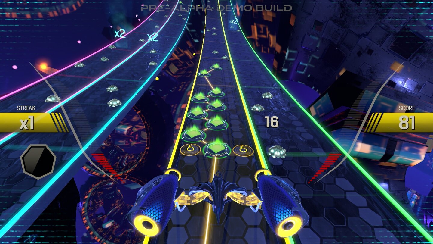 AmplitudeWie in den Guitar-Hero-Spielen gibt es Spezialnoten, die uns Bonuspunkte einbringen.