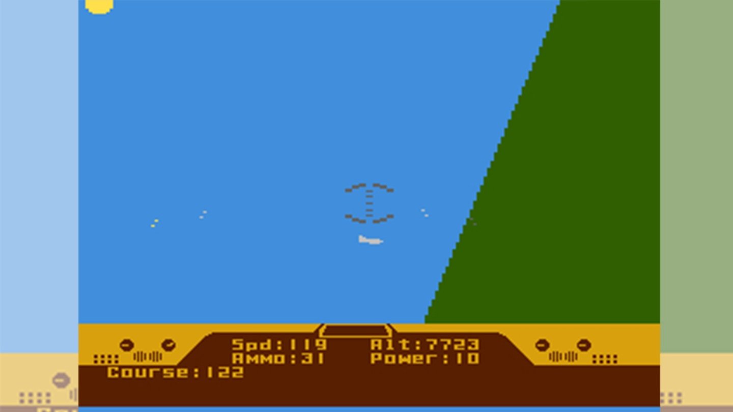 Spitfire Ace (1982)Die Flugsimulation, Sid Meiers erstes »richtiges« Spiel, begeistert auf dem Atari mit ihrem »kippenden« Horizont – eine technische Pionierleistung.