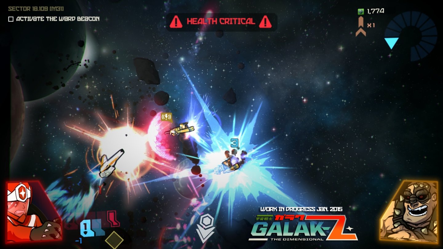 Galak-Z: The DimensionalDie Gefechte sind schick inszeniert. An Spezialeffekten mangelt es nicht.