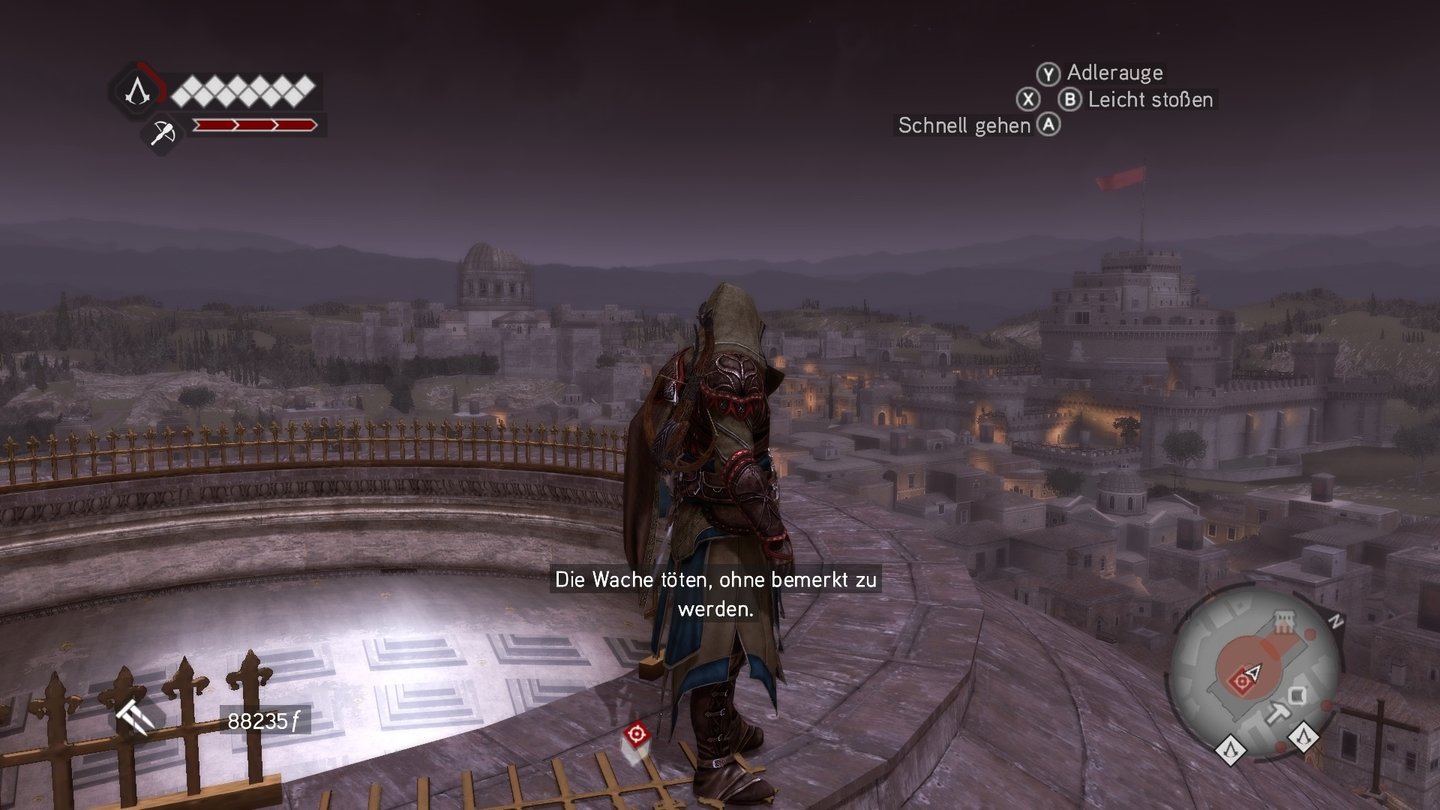 Assassin's Creed: Brotherhood... Rom, das als neuer Schauplatz dient. Die Stadtkulisse entpuppt sich als ungeheuer stimmungsvoll ...