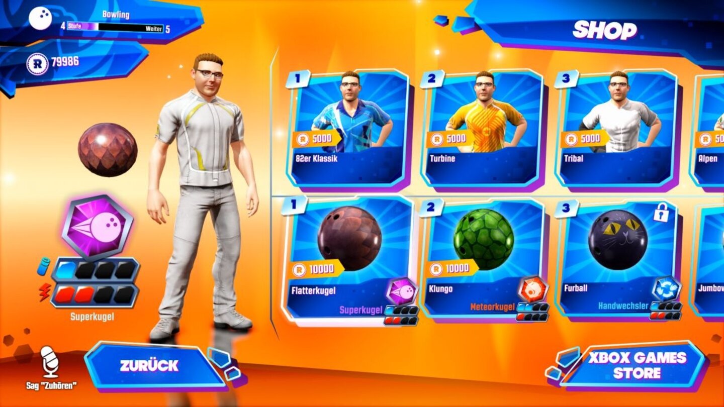 Kinect Sports RivalsIm Shop statten wir unseren Champion mit neuen Klamotten oder besseren Accessoires aus.