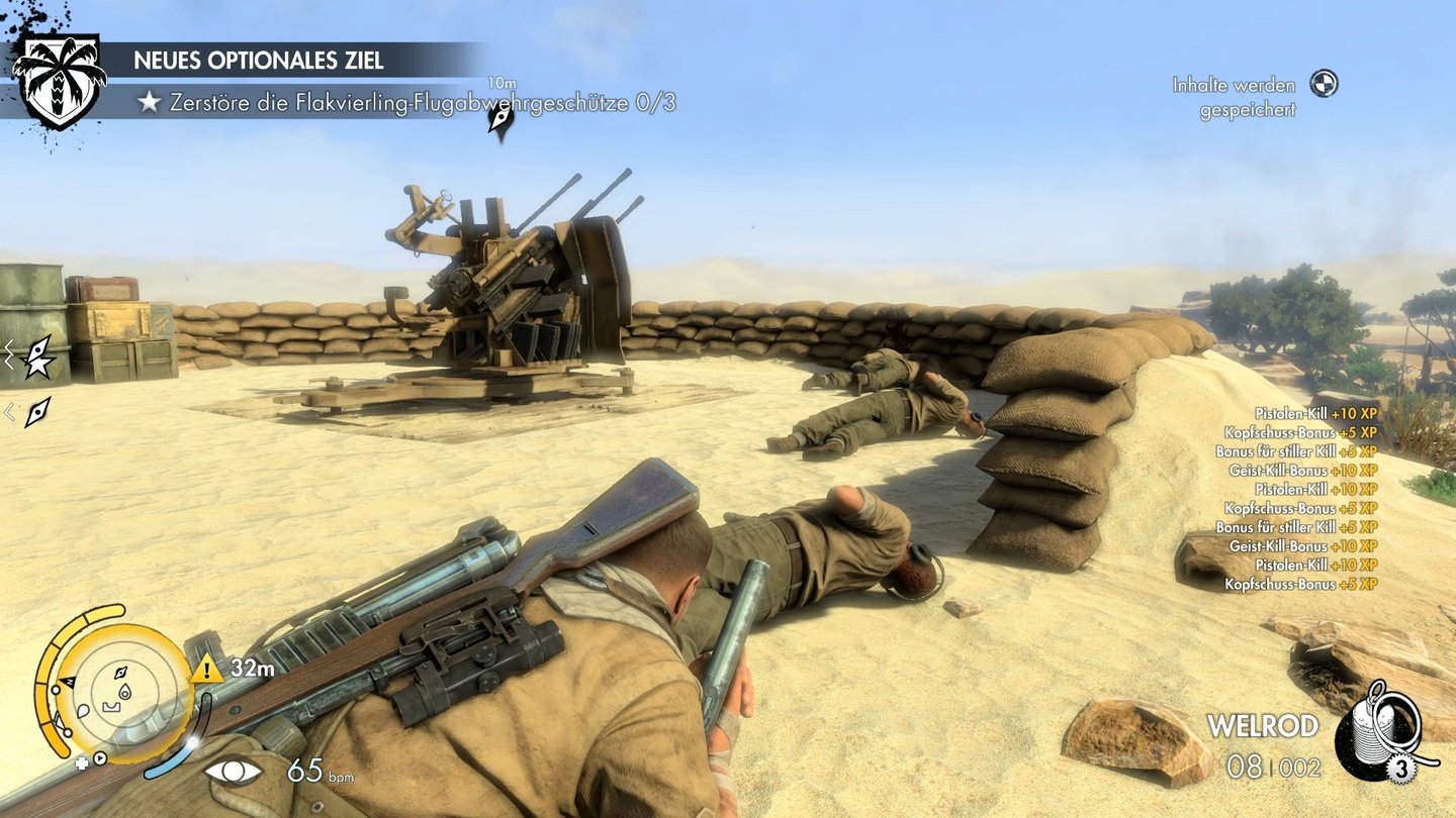 Sniper Elite 3In den Missionen finden wir zahlreiche optionale Aufträge.