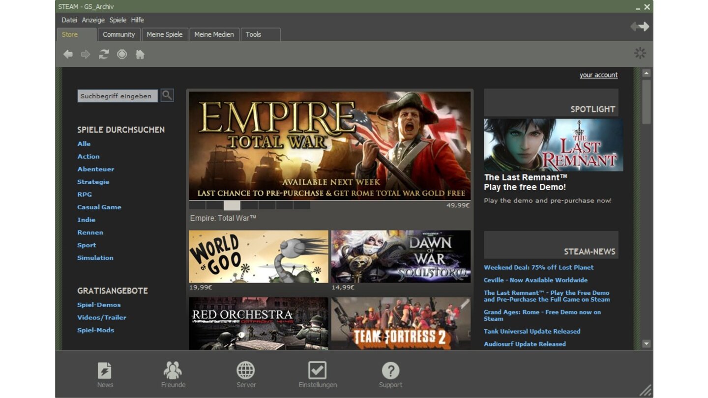 17. Sie können jetzt entweder Empire von Ihrer DVD installieren oder das Spiel bei Steam herunterladen.