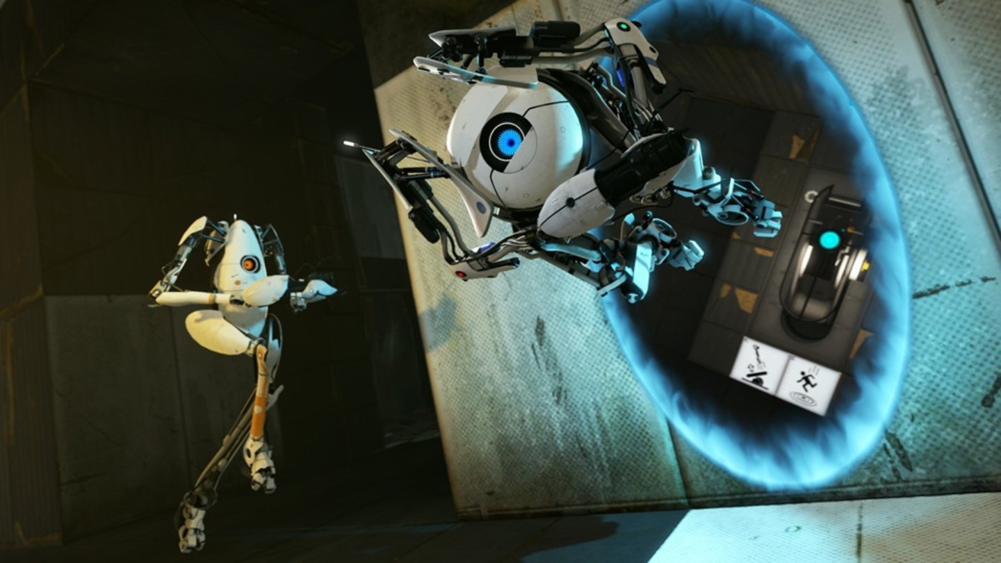 Portal 2 (April 2011)Portal 2 setzt die Geschichte von Chell und ihrem Kampf gegen den bösartig verrückten Supercomputer GLaDOS fort, bietet aber erstmals auch einen Koop-Modus. In dem Zwei-Spieler-Modus werden die beiden Roboter Atlas und P-body gesteuert. Die größte technische Neuerung bei Portal 2 ist nicht in der Grafik- oder der Physikengine zu finden, sondern bei der Möglichkeit, das Spiel gemeinsam über PC und Playstation 3 zu spielen.