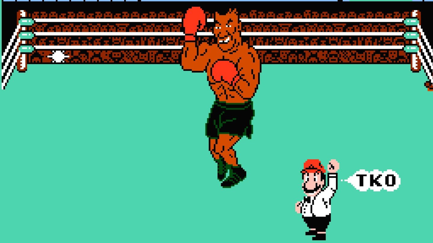 Mike Tyson’s Punch Out (1987)Auch in Nintendos Boxkampfspiel darf Mario nur als Maskottchen und Schiedsrichter herhalten. Außerdem muss er sich die Aufmerksamkeit mit den namensgebenden Boxer Mike Tyson teilen. Nachdem die Lizenz für Mike Tysons Namen abgelaufen war, wurde das Spiel später unter dem Titel Punch-Out!! neu veröffentlicht.
