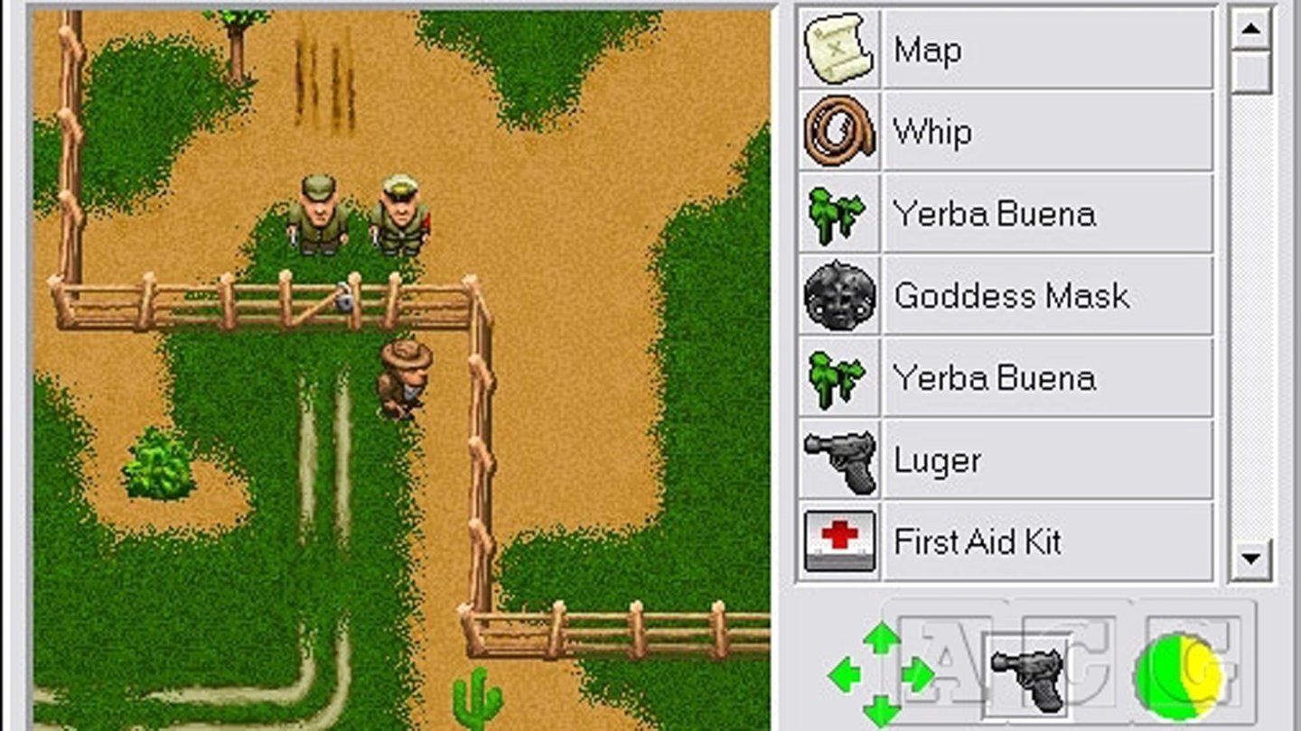 Indiana Jones and his Desktop Adventures (1996)Das 1996 erschienene Windows-Programm bietet dem Spieler zufallsgenerierte Missionen, durch die er den Kult-Archäologen steuert. Alle Rätsel, die Items und der Plot werden jedes Mal neu erstellt. Dabei wählt man lediglich die Kartengrößen aus.