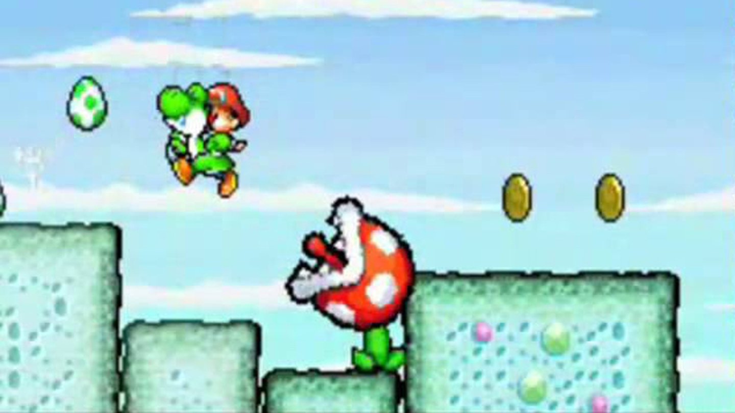 Yoshi’s Island DS (2006)Der direkte Nachfolger von Super Mario World 2: Yoshi’s Island ist chronologisch der dritte Yoshi-Titel. Zwar gibt es weniger Levels, dafür erstrahlt das ganze Spiel nun in einer schicken Pen-and-Pencil-Optik. Außerdem kommen mit Baby Donkey Kong und Baby Wario zwei neue niedliche Kleinkinderversionen hinzu.