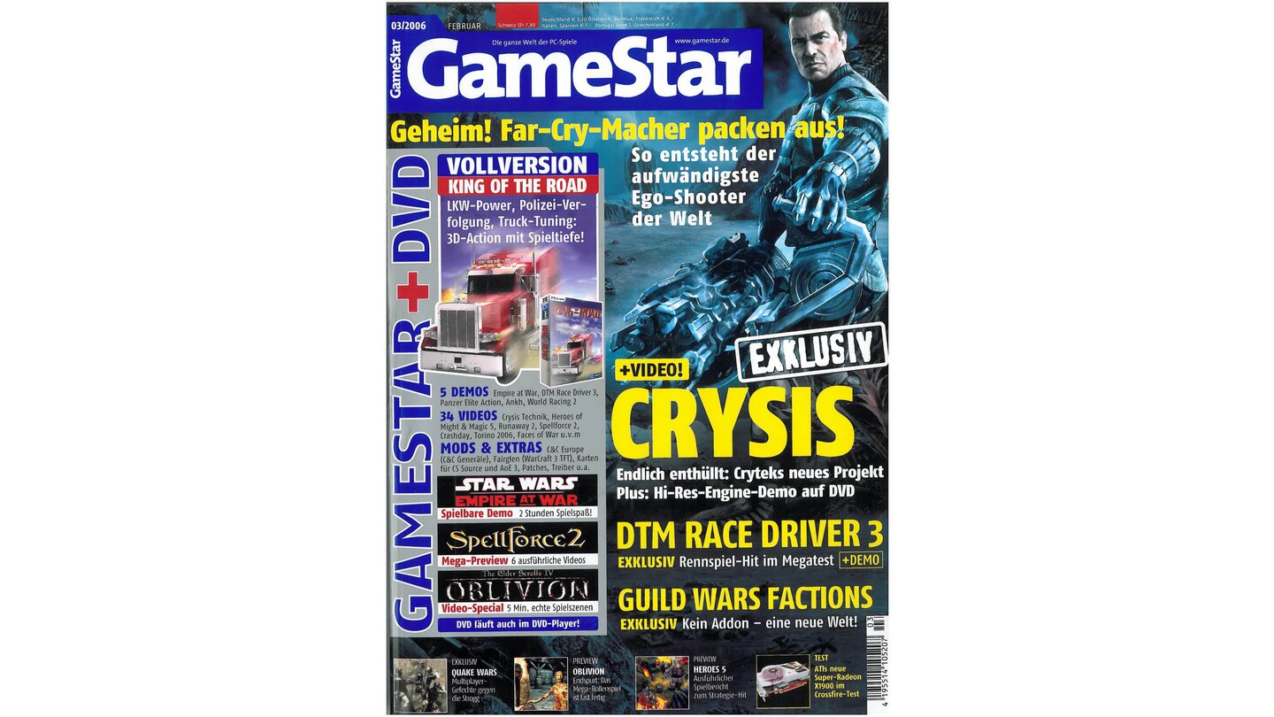 GameStar 3/2006Crysis-Titelstory und Previews zu Spellforce 2, GTR 2, Schlacht um Mittelerde und Runaway 2. Außerdem: Tests zu World War Zero, Empire Earth 2: The Art of Supremacy und Torino 2006.