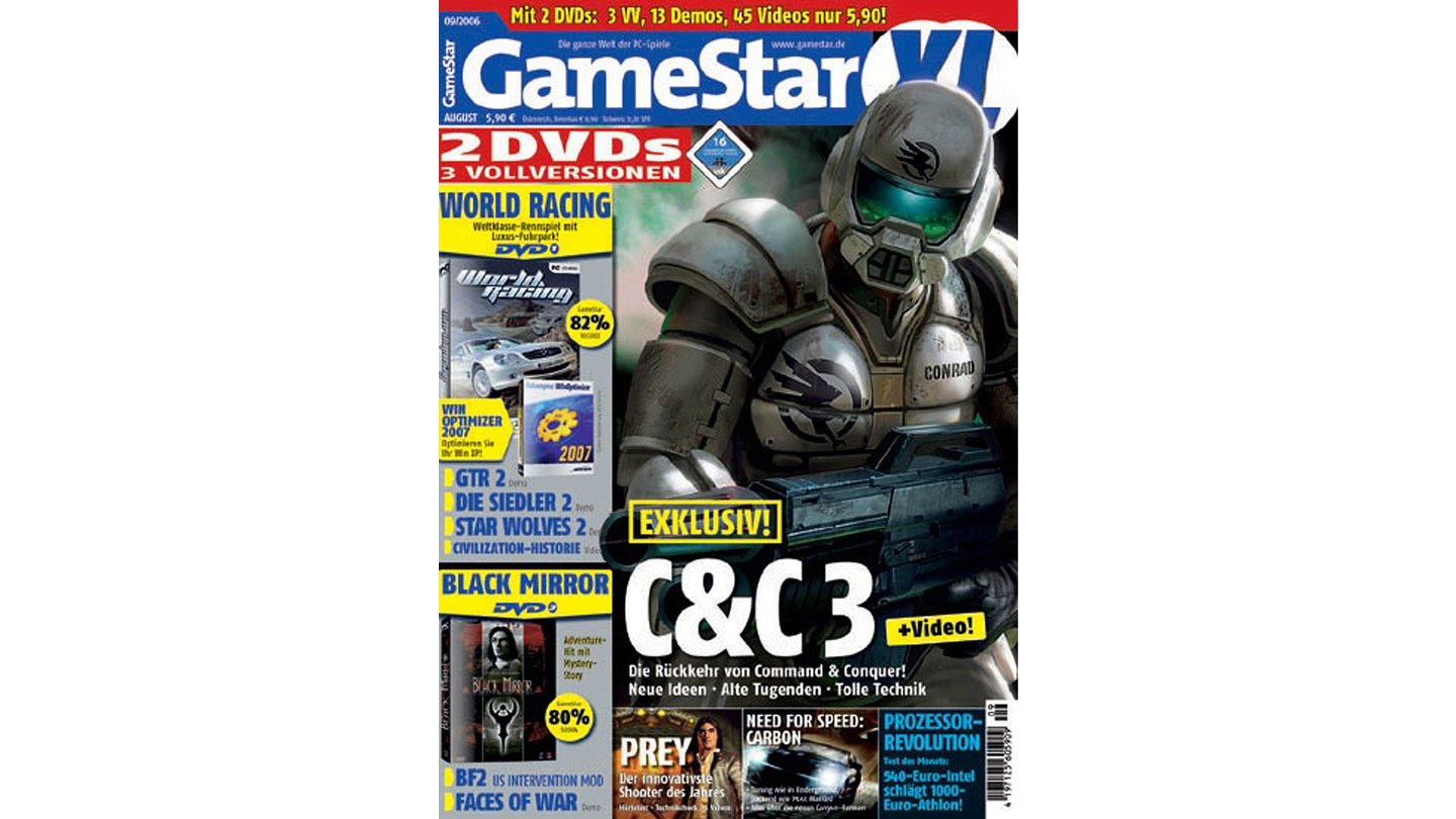 GameStar 9/2006Command & Conquer: Tiberium Wars-Titelstory, Previews zu Need for Speed: Carbon, Bad DAy L.A. und Sabote. Außerdem: Prey, Devil May Cry 3 und Civilization 4: Warlords im Test.