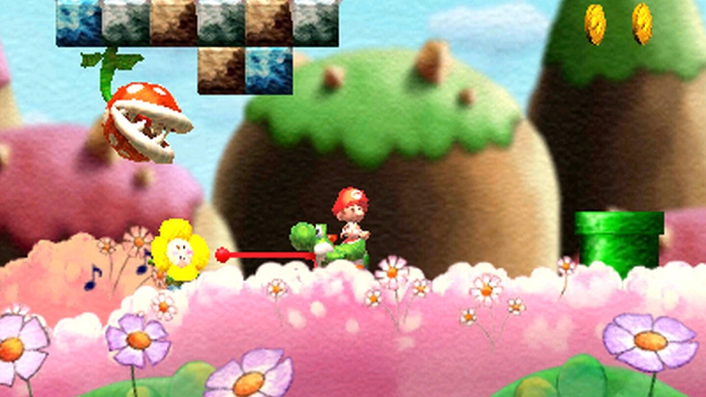 Yoshi’s New Island (2014)Yoshi’s New Island spielt chronologisch vor Yoshi’s Island DS. Das Pärchen, dem Baby Mario und Baby Luigi vom Storch gebracht wurden, hegt den Verdacht, dass es sich nicht um seine Kinder handeln könnte, und macht sich auf die Suche nach den richtigen Eltern. Dummerweise wird Baby Luigi dabei erneut entführt und muss vom Dream-Team Baby Mario und Knuddeldino Yoshi gerettet werden.