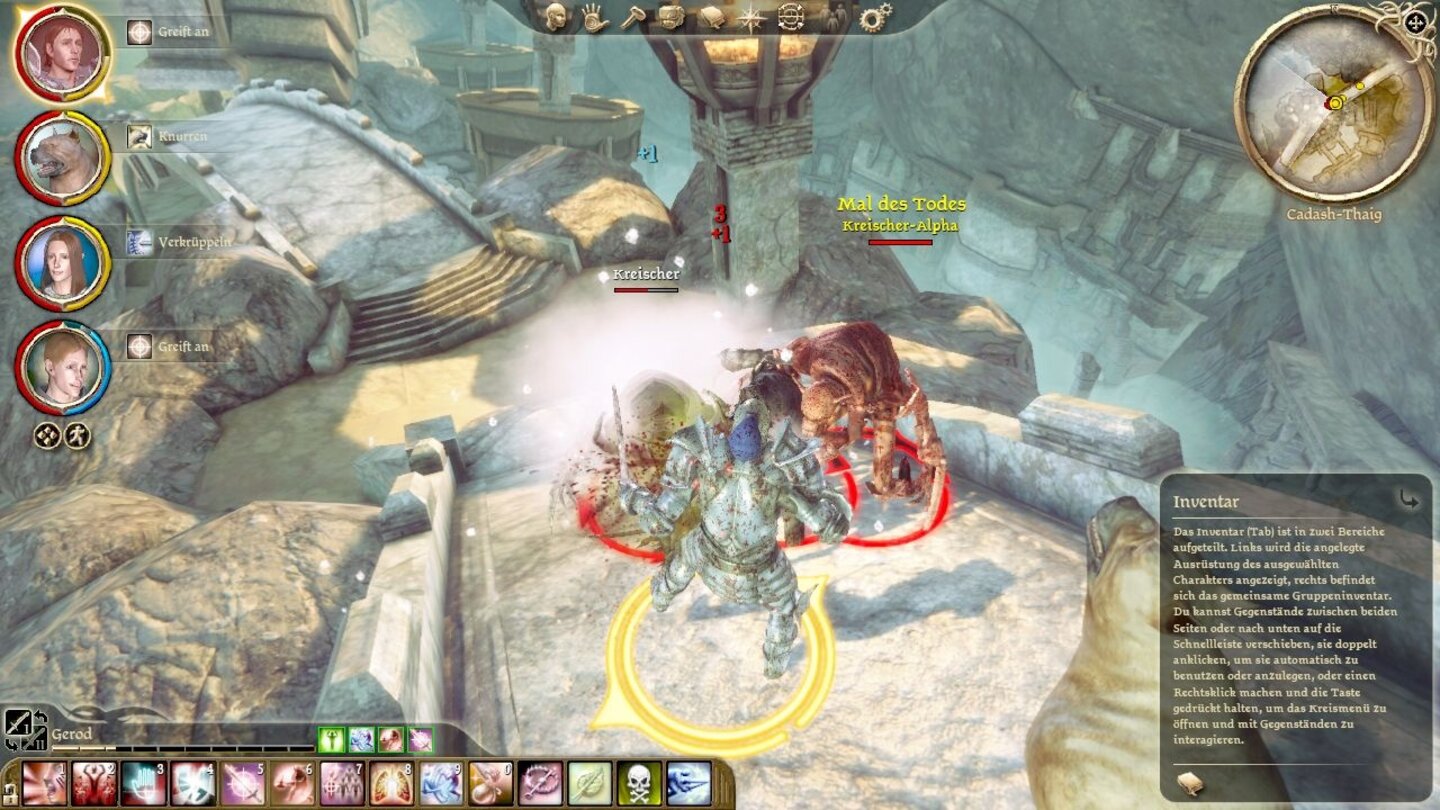 Dragon Age: Origins - HexenjagdAltbekannte Feinde: Hier knüppeln wir Kreischer der Dunklen Brut nieder.