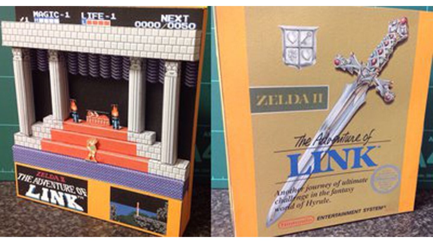 3D PapercraftDiorama von The Legend of Zelda 2: The Advenure of Link aus Papier (Künstler: Mark Green)