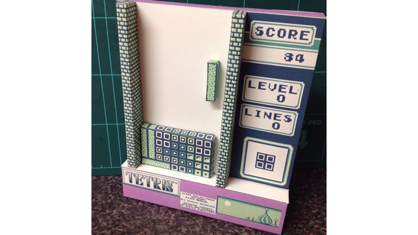 3D PapercraftDiorama von Tetris aus Papier (Künstler: Mark Green)
