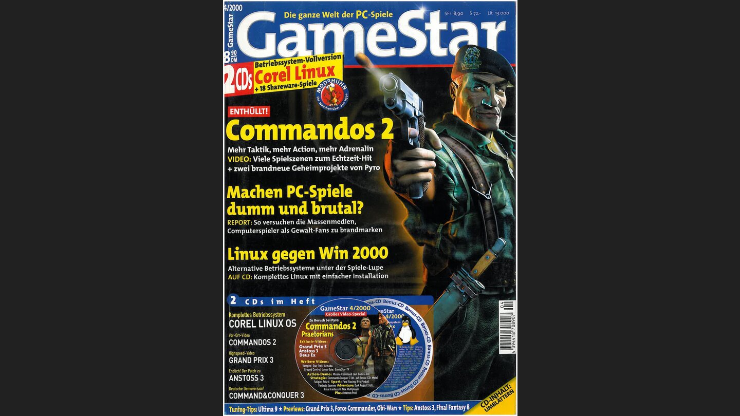 GameStar 42000Commandos 2-Titelstory mit Mega-Preview und Gonzo Suárez-Interview. Außerdem: Previews zu Grand Prix 3, Obi-Wan und Deus Ex. Tests zu Journey, Dracula Resurrection, Army Men 3, Grand Prix World und Superbike 2000. Report zum Moorhuhn-Fieber.