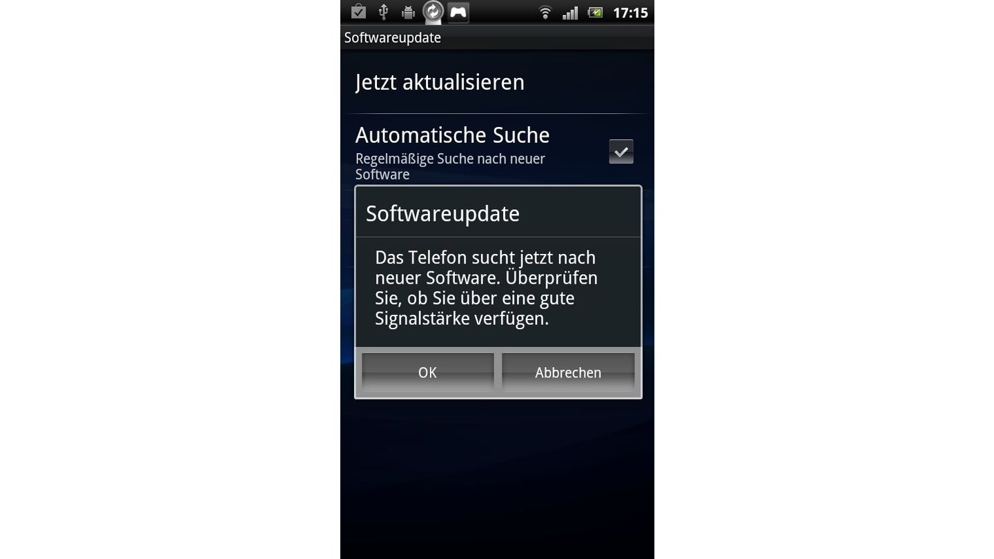 Software-Update: Das Smartphone kann zwar nach Updates suchen...