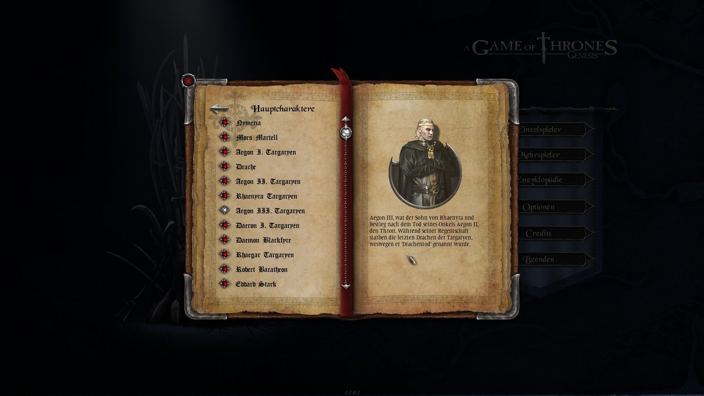 A Game of Thrones: GenesisDie eingebaute Mini-Enzyklopädie verrät nur das Nötigste. Und manchmal nicht mal das.