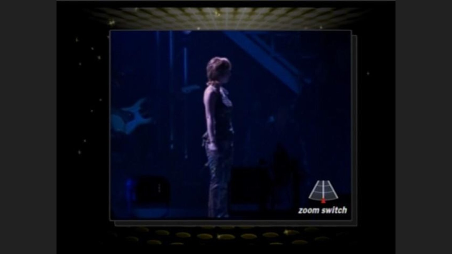 Each song starts in the theatrical mode, which you can then morph into full screen view