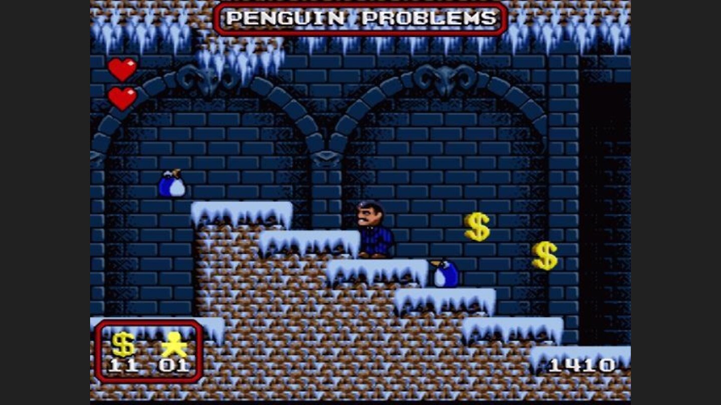 If Addams hits his head on the icy ceiling, he dies at once