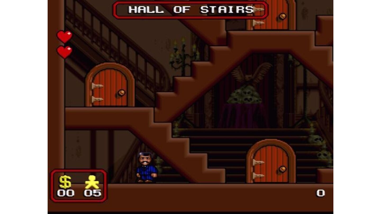 You start in the hall, each door being a level or a number of levels