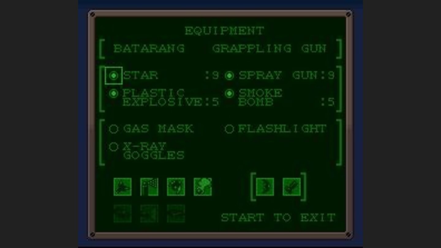 Equipment Select Screen