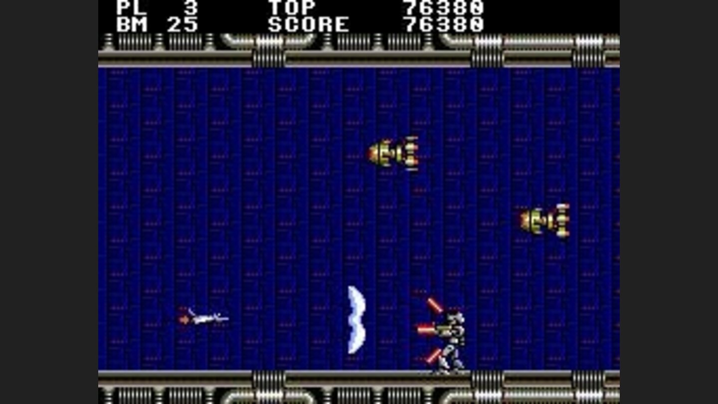 Shooting two laser beams at the robot