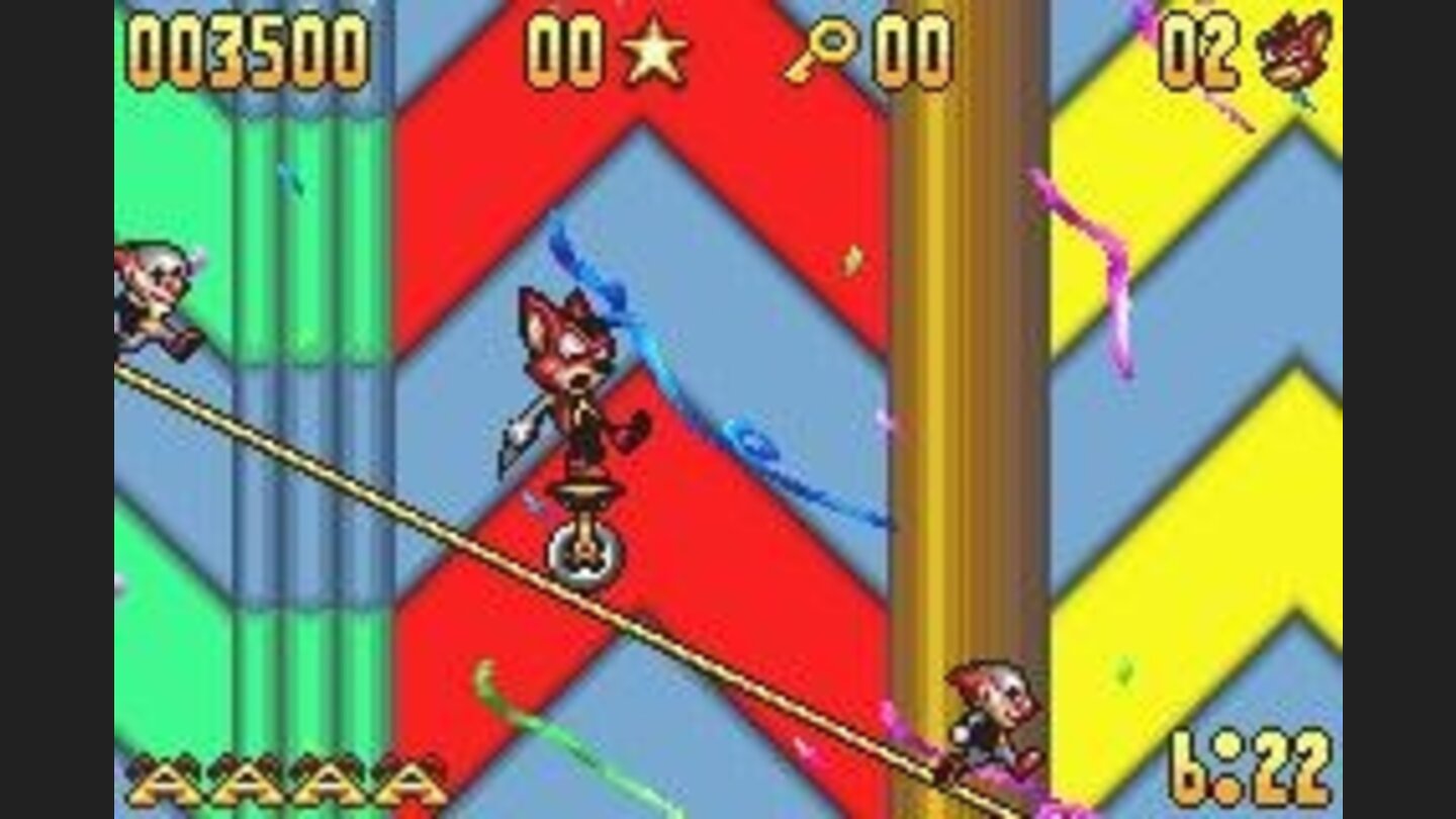 Use the unicycle to get rid of those tiny clowns.