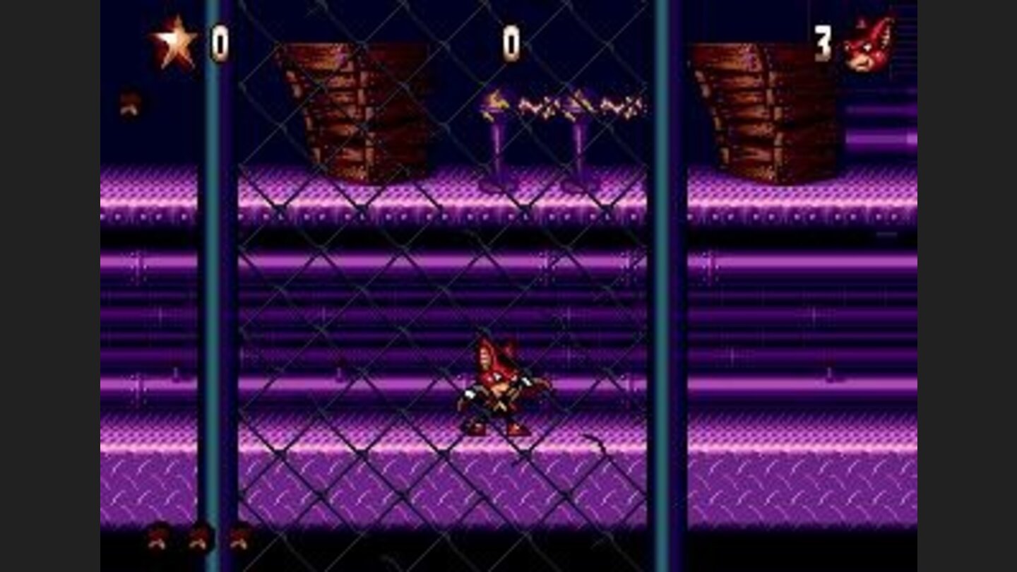 This level looks differently in Genesis version. Note the purple backgrounds