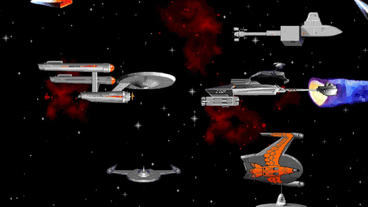 After Dark: Star Trek (1992)Die Bildschirmschoner-Sammlung entzückt Enterprise-Fans mit Spock, Tribbles, vorbeifliegenden Schiffen und elf weiteren Modulen. 1994 erscheint auch ein The-Next-Generation-Screensaver.