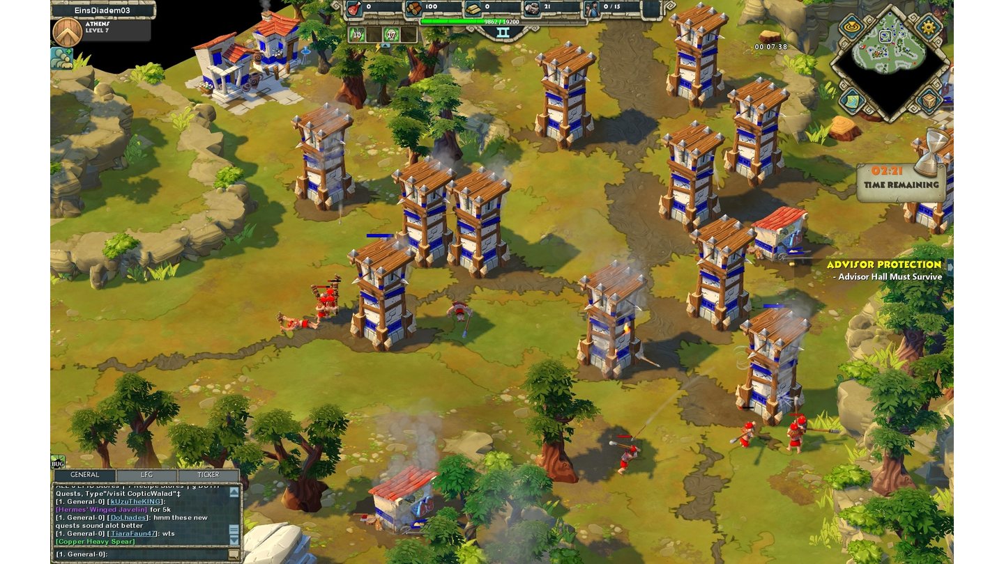 Age of Empires OnlineIn Anspielung auf das Tower-Defense-Genre dürfen wir in dieser Challenge-Mission ausschließlich Türme bauen.