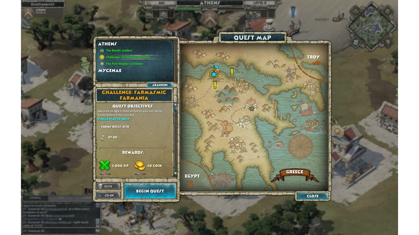 Age of Empires OnlineAuf dieser Karte sehen wir alle angenommenen Aufträge im Überblick.