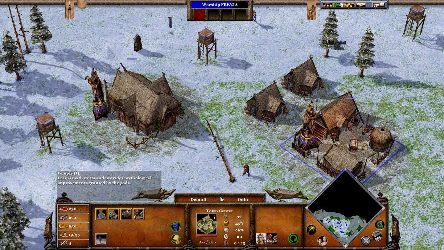 Age of Mythology: Extended EditionBei den Wikingern müssen Krieger auch Häuser bauen. Dafür ist das Volk aus dem Norden dank mobiler Rohstofflager besonders flexibel.