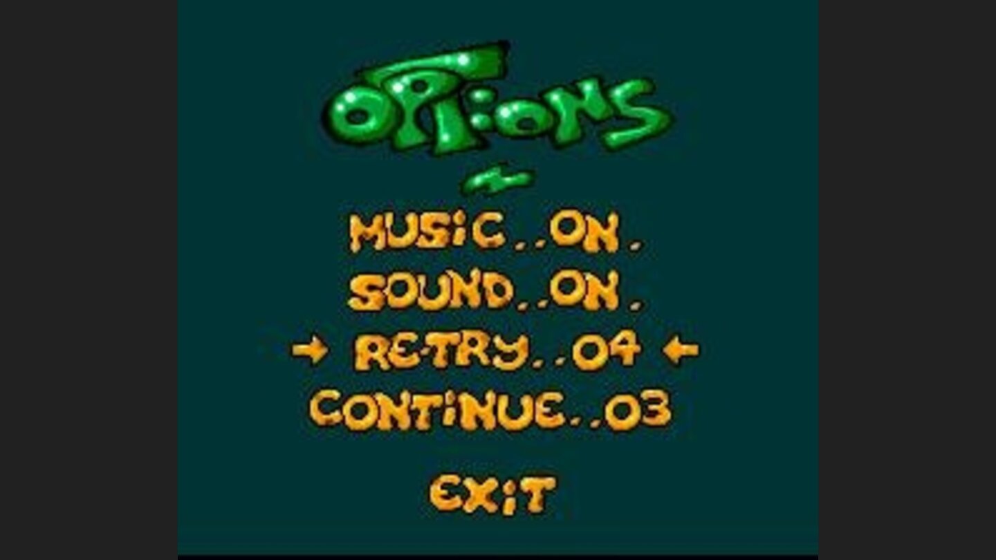 Options menu