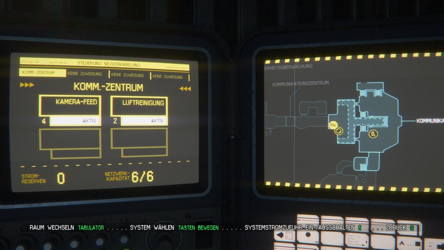 Alien: Isolation - PC-Screenshots aus der Test-VersionAn solchen Terminals leiten wir die Stromversorgung um und lösen damit häufig kleine Rätsel.