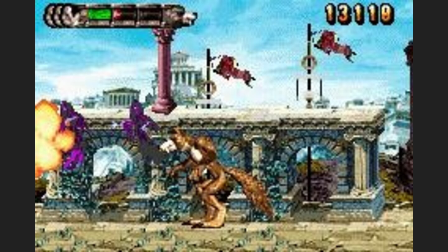 With the 3rd orb we transform into a monster, here the wolf.