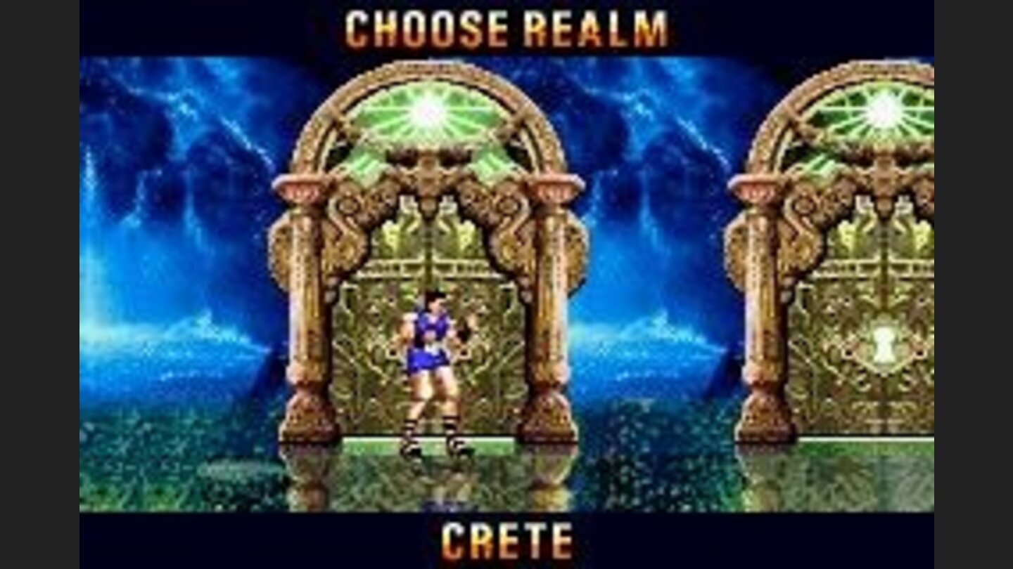 The portal leads to a room where you can choose the next realm.