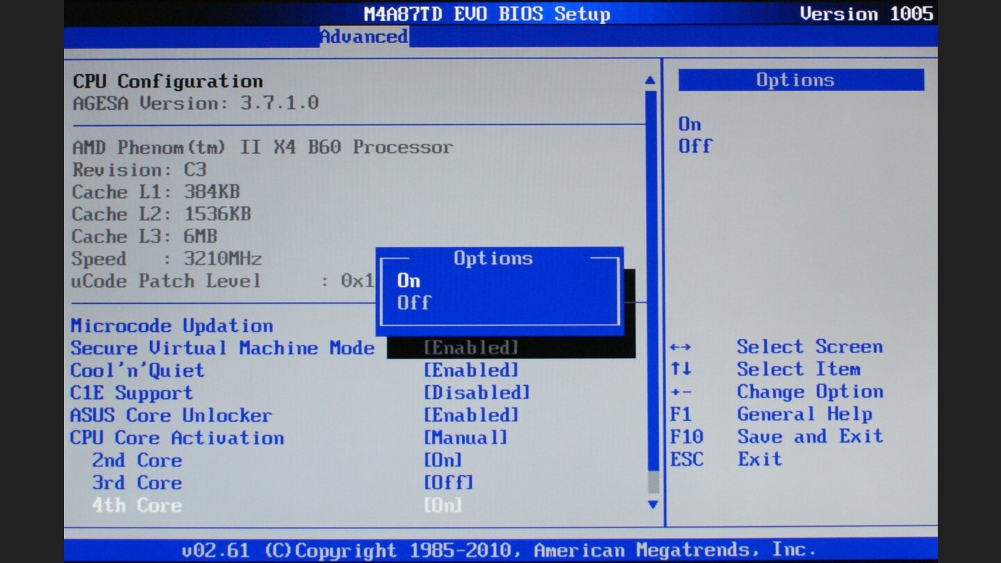 Alternative bei Mainboards mit Unlock-Funktion: Bei Zweikernern statt dem dritten den vierten Kern einschalten.