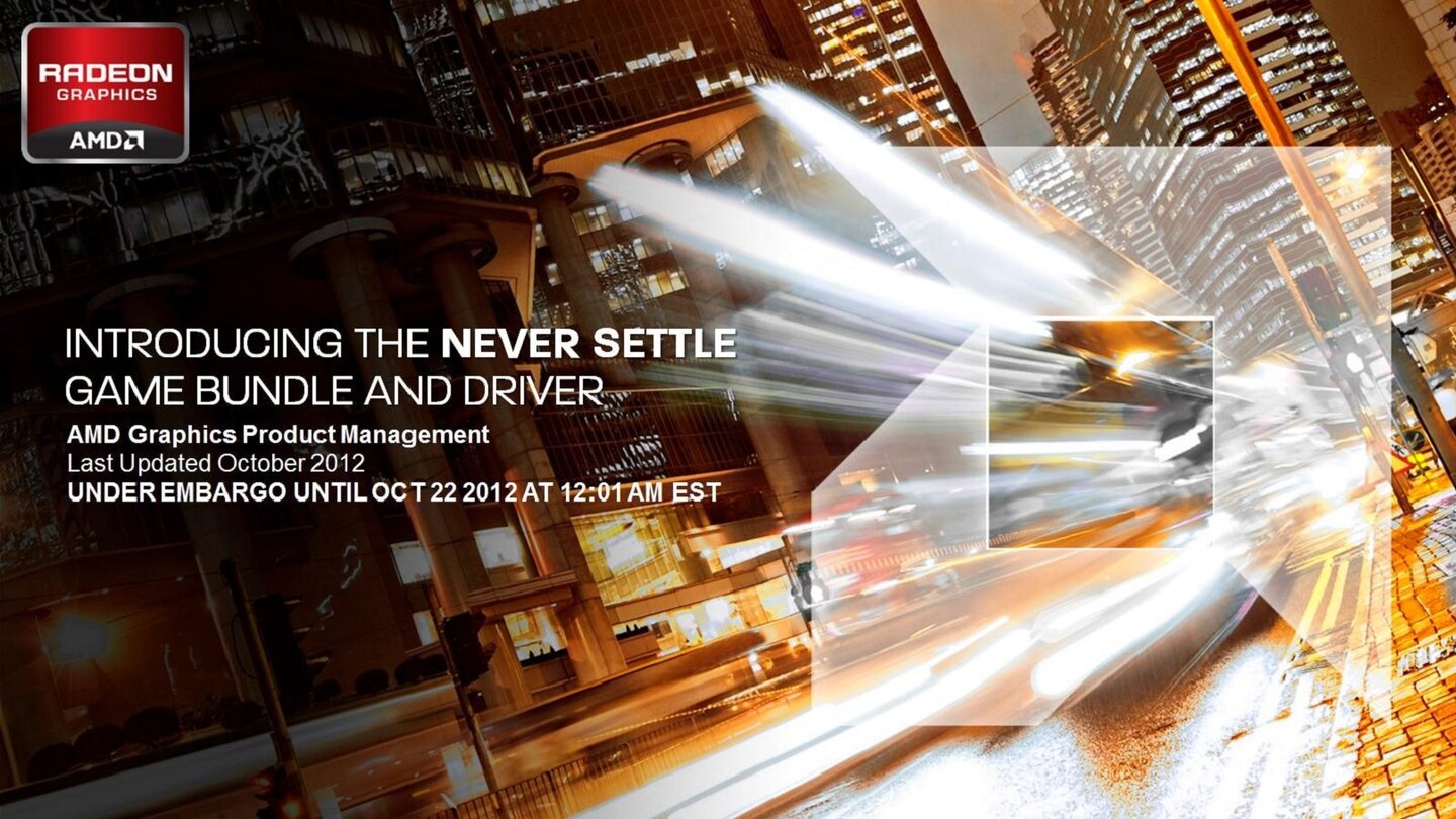 AMD Never Settle Driver Präsentation