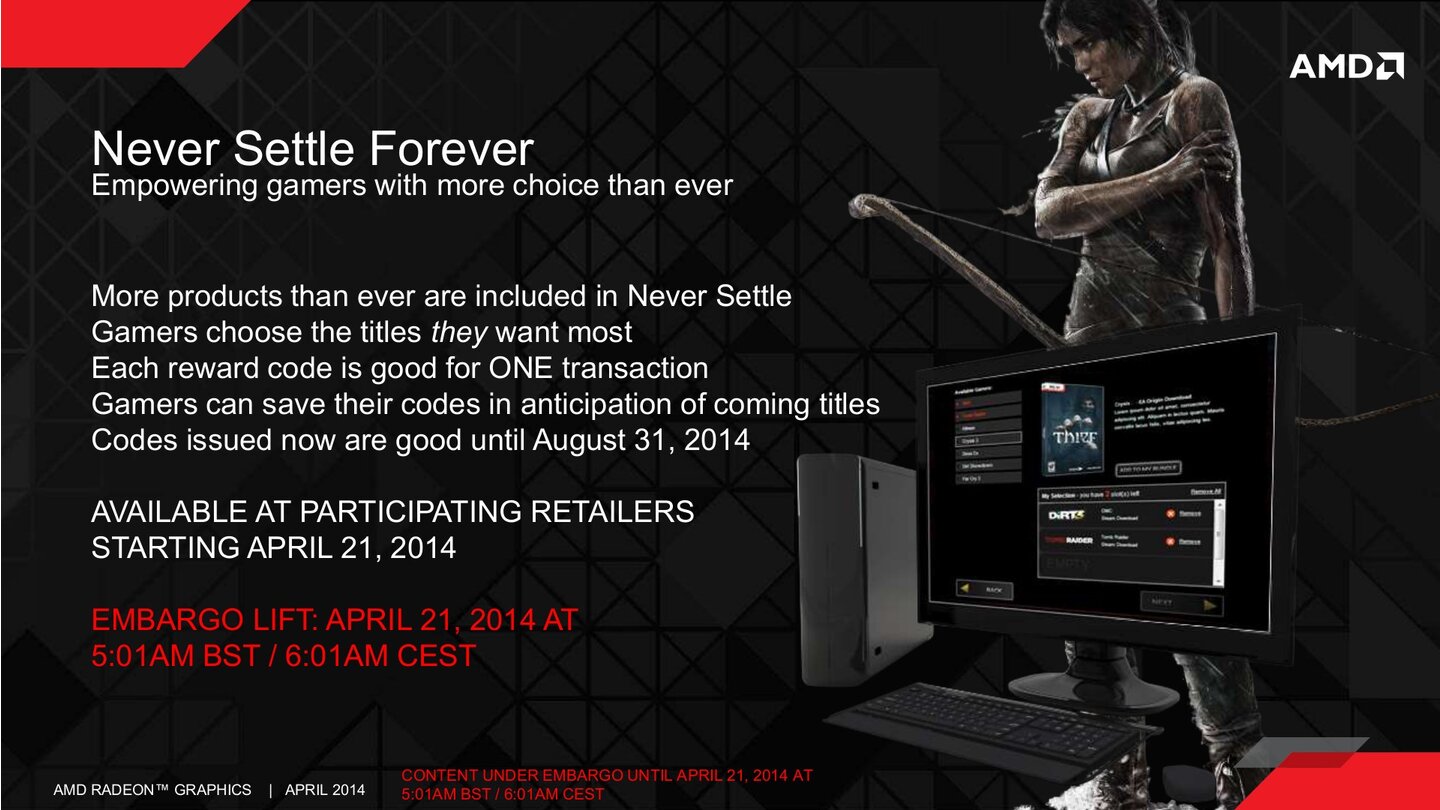 AMD Never Settle Forever April 2014