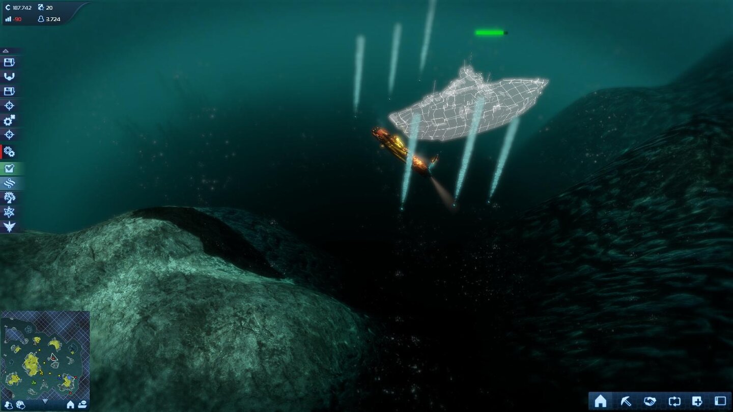U-Boote können Sie auch per Wasserbombem der Colossi versenken, aber das ist umständlich.
