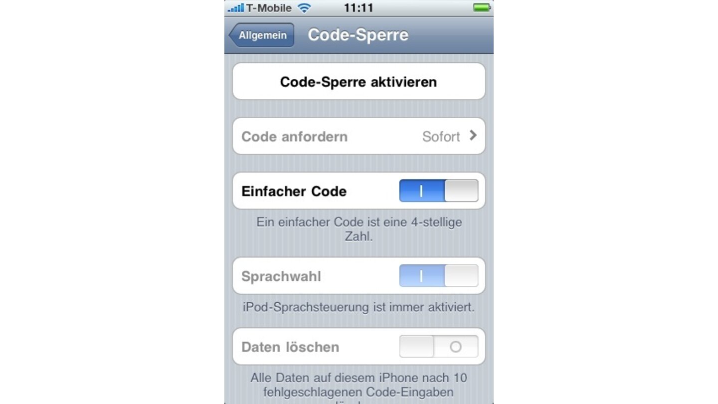 Apple iOS 4 Codesperre