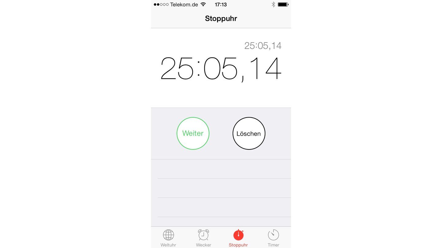 Apple iOS 7 Stoppuhr