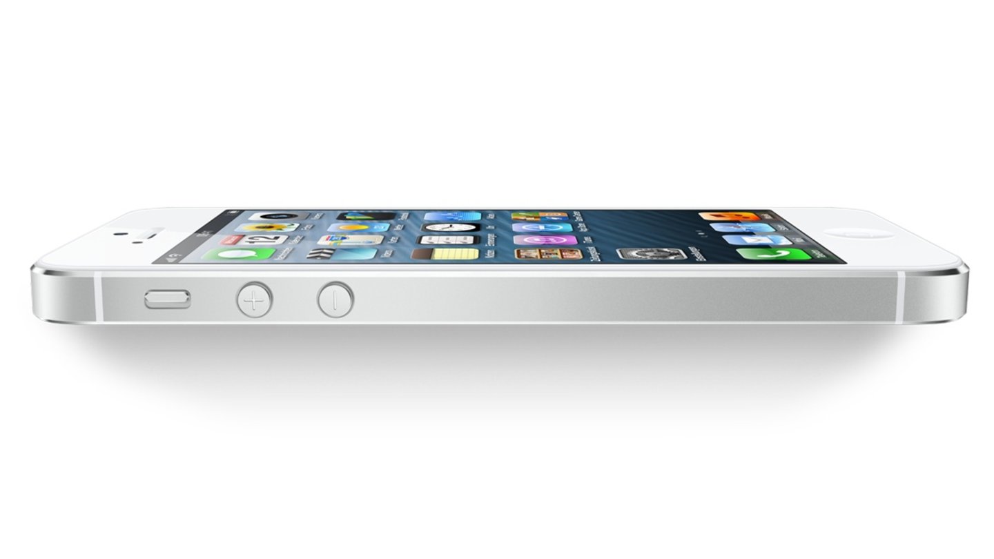 Mit 7,6 mm ist das iPhone 5 flacher als seine Vorgänger und 1 mm dünner als das Samsung Galaxy S3.