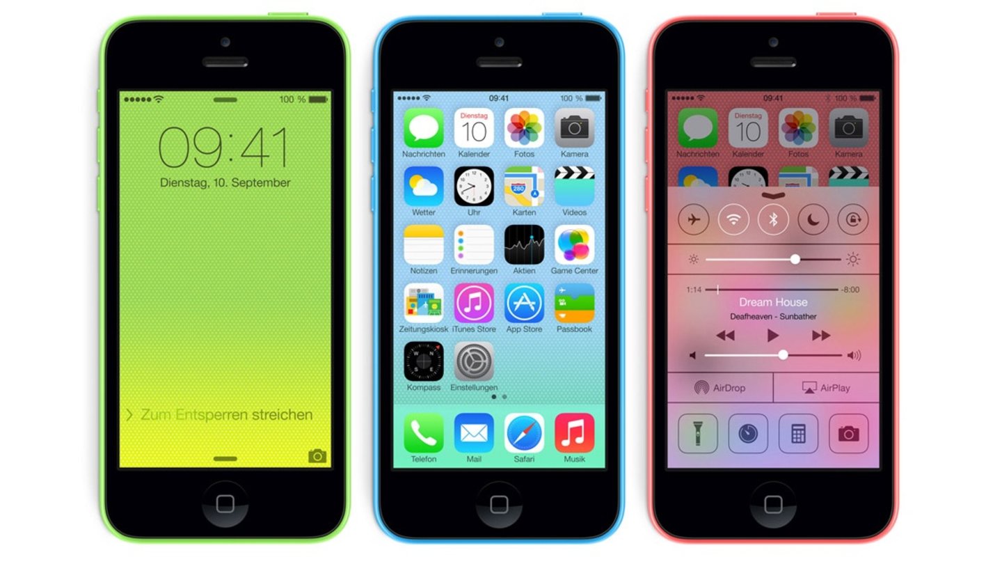 Apple iPhone 5C (2013)Lange hat die Gerüchteküche gebrodelt: Mit dem iPhone 5C kommt 2013 erstmals ein günstigeres iPhone auf dem Markt, das technisch weitgehend dem iPhone 5 von 2012 entspricht, aber in vielen verschiedenen Farben verkauft wird.
