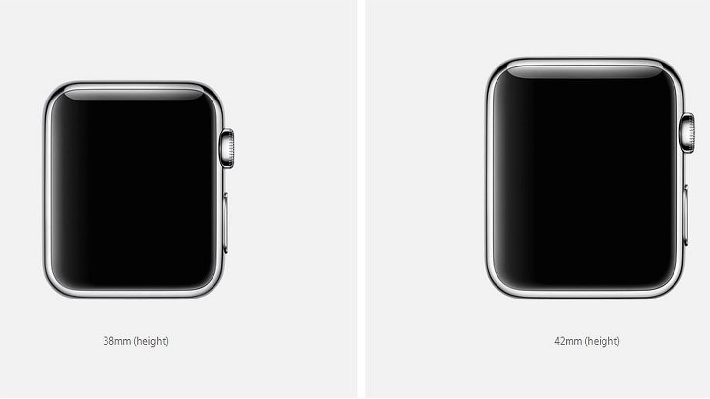 Apple bietet die Watch in 38 mm für Frauen und mit 42 mm für Herren an.