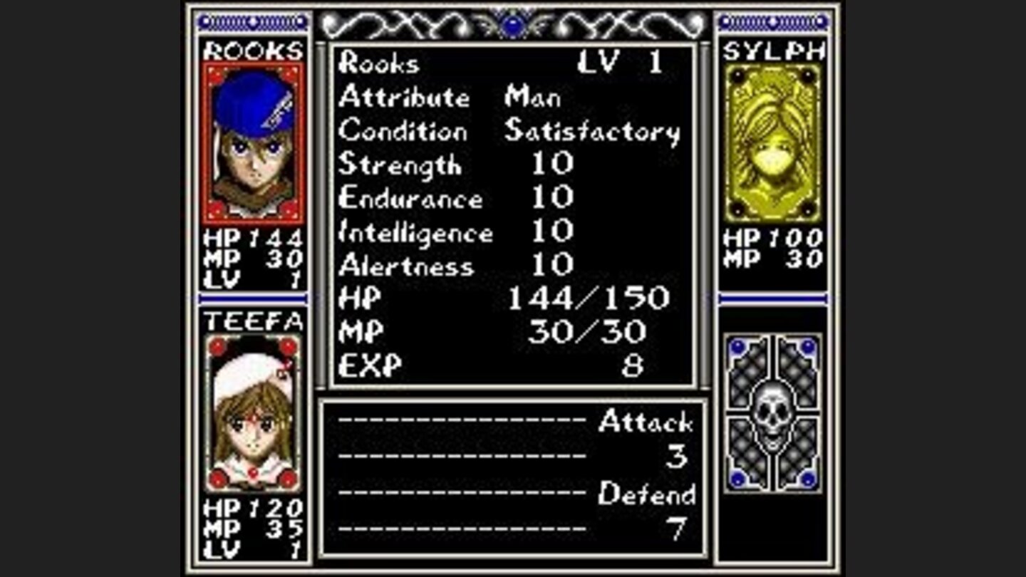 Character screen